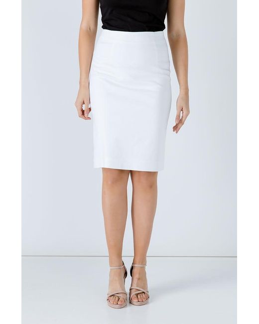 Conquista White Pencil Skirt