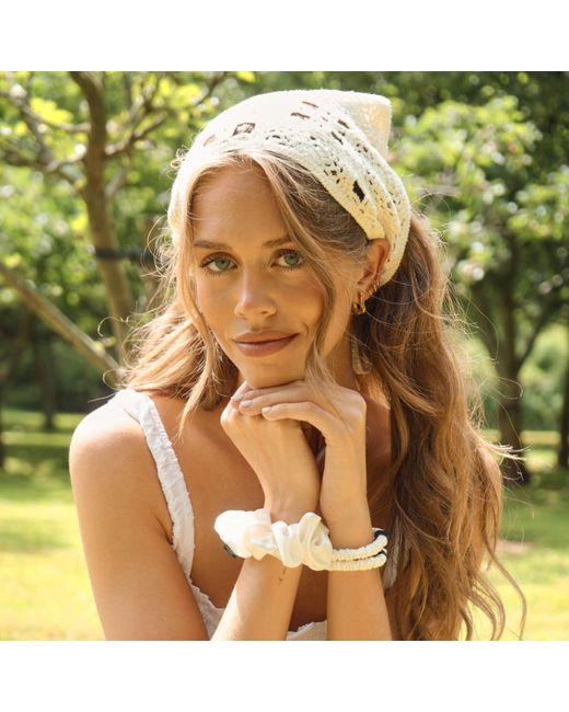 Silk Works White Ivory Skinny Scrunchies