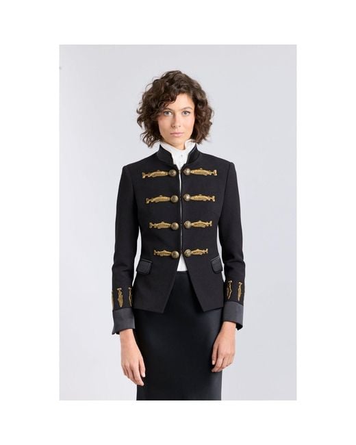 The Extreme Collection Black Military Blazer With Embroidery