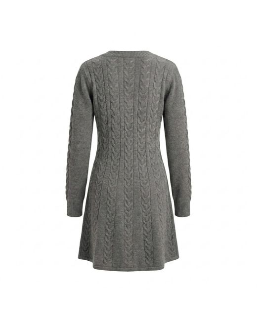 Modenaire Gray Cable Knit Dress Sculpted Texture