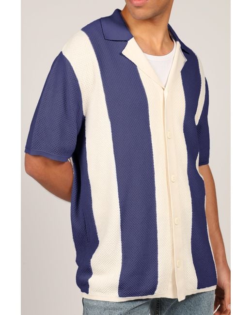 Hay Life Blue Striped Knit Shirt