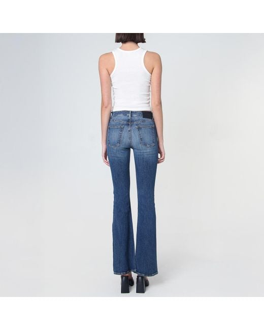 NOEND Blue Grace Mid Rise Flare Jeans