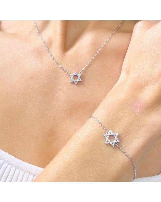 SHYMI White Pave Star Of David Bracelet
