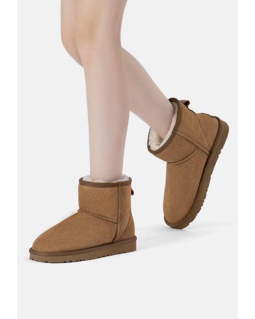 EverAu Australia Brown Ostrich Leather Short Boots