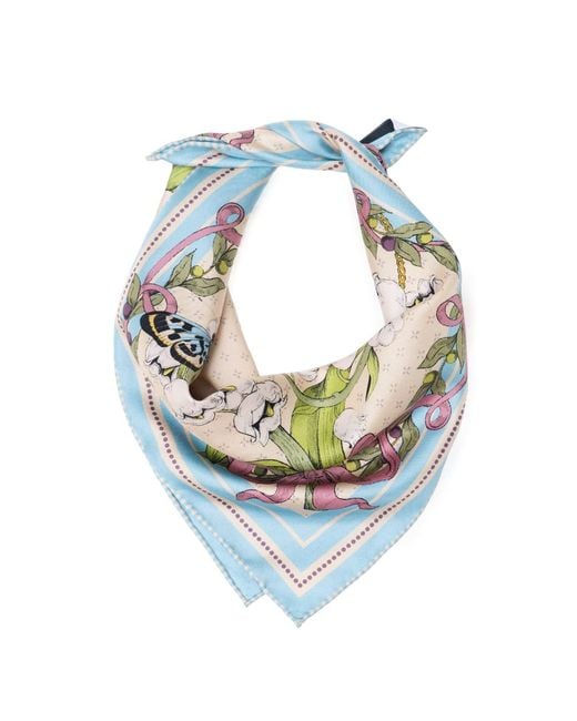 Asyii Metallic Neutrals Bloom Corner Hand-Rolled Silk Twill Square With Double-Face Printed