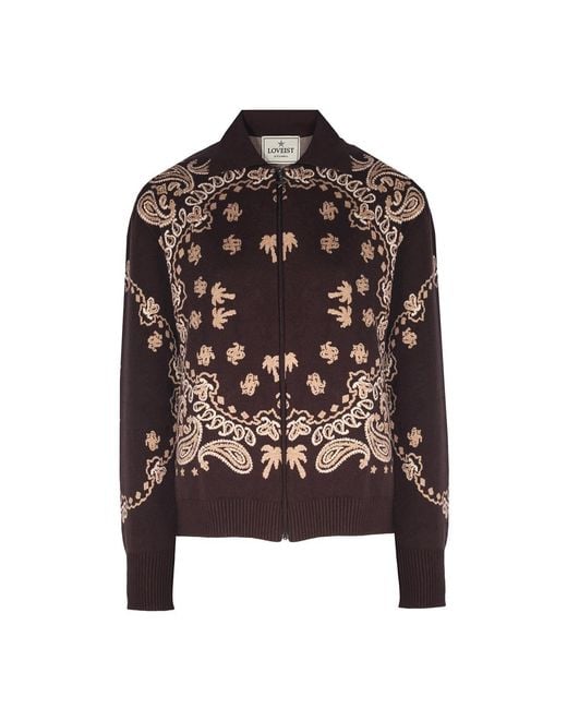 LOVEIST STORE Brown Caprica Zipper Knitting Cardigan