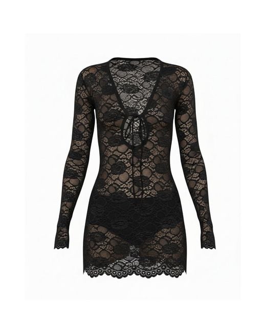 Alia Studio Black Améthyste Mini Mesh Dress