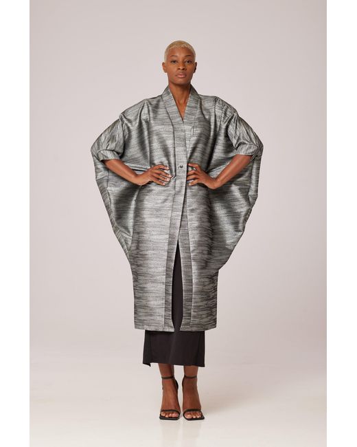 Lioness by Tf Gray Sand Storm Midi Kimono Jacket