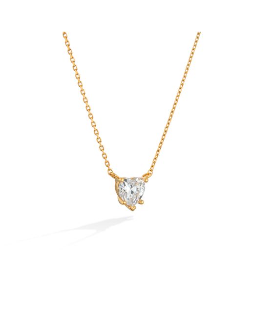 Shabella Nyc Metallic Crystal Heart Necklace