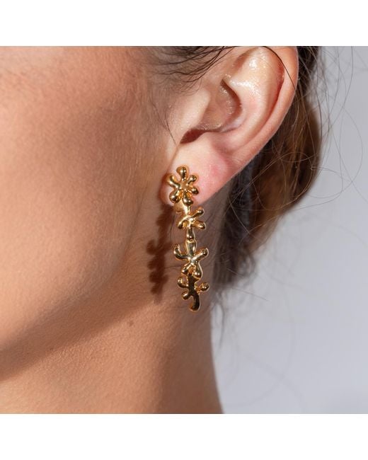 Lucy Quartermaine Metallic Four Drop Splash Earrings
