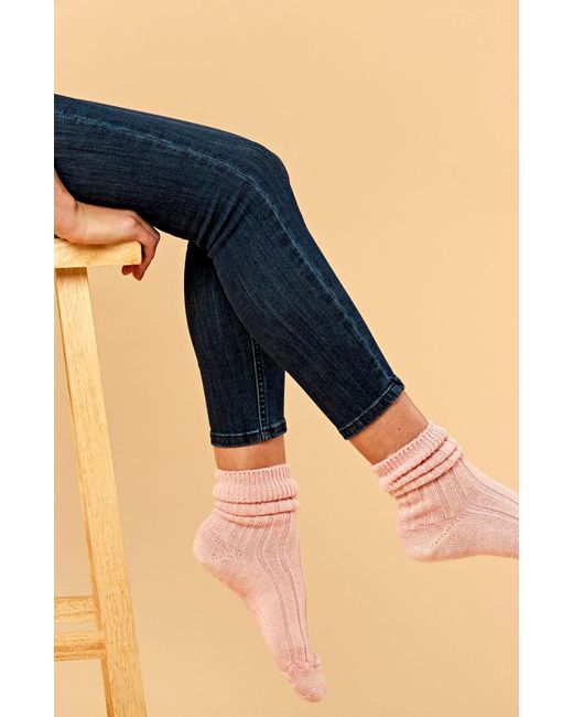 Paul James Knitwear Pink Alpaca Kenilworth Lounge Socks