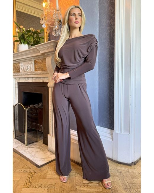Atom Label Purple Carbon Jumpsuit With Sleeve