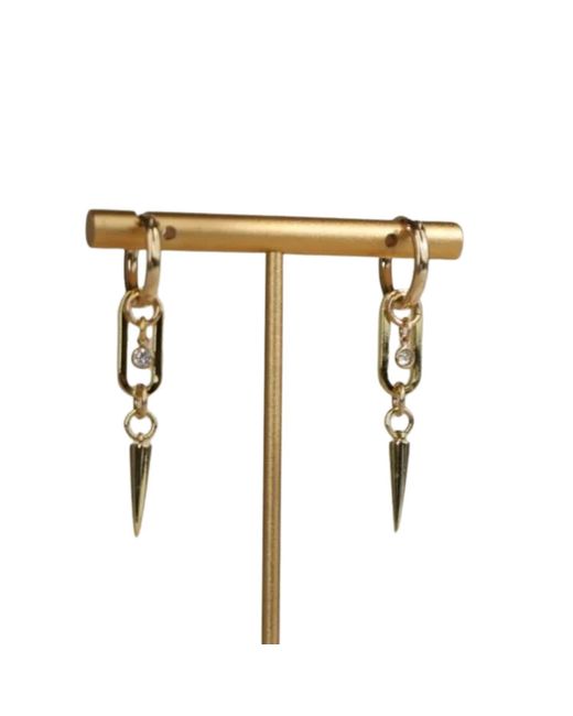 Rachel Nathan White Round Hook & Rectangle Link