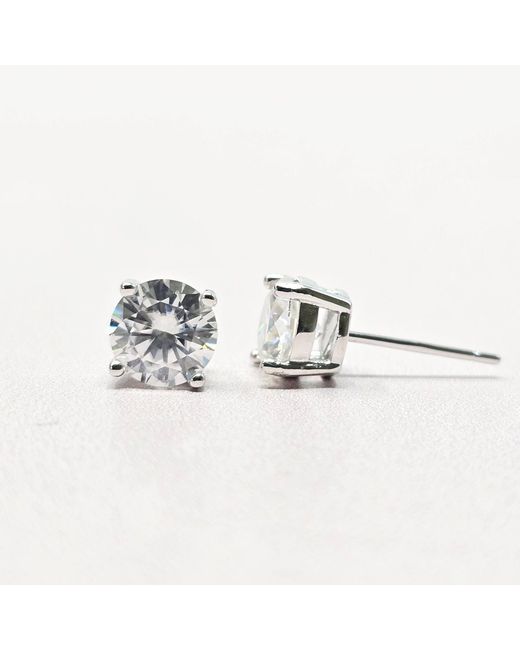 Harfi Metallic Diamond Moissanite Crystal Sterling Earrings