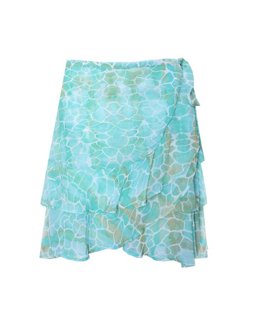 Sophia Alexia Blue Aqua Pebbles Tahiti Skirt Cover Up