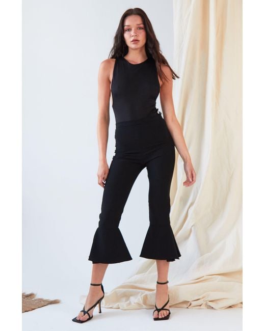 Sarvin Blue Frill Hem Trousers