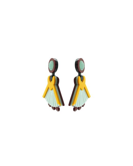 Gissa Bicalho Yellow Handmad Acrylic Earring Araça Mustard