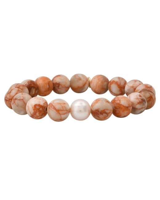 Soul Journey Jewelry Brown / Neutrals Line Jasper And Pearl Bracelet