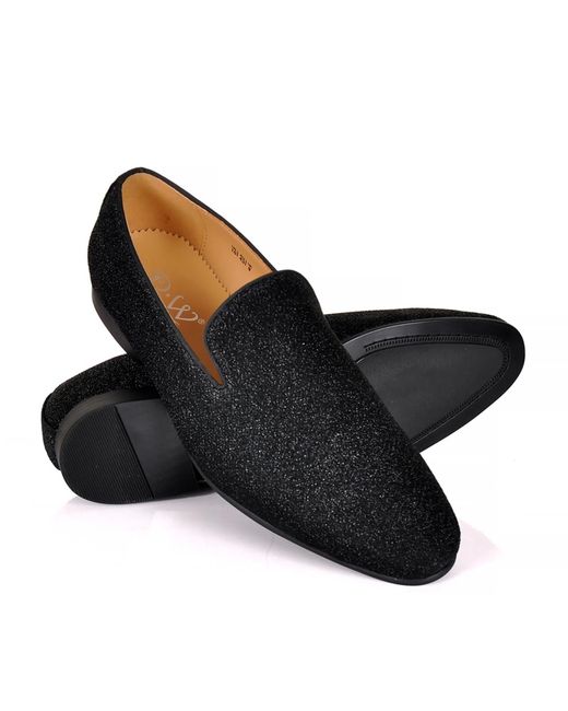 DAVID WEJ Black Bradford Glitter Smart Loafers – for men