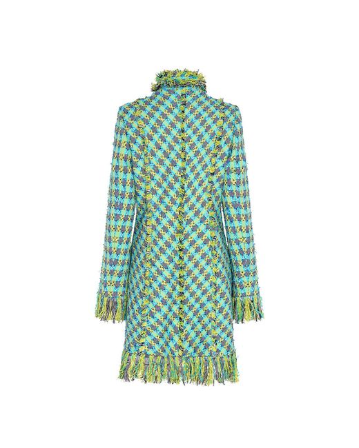 Beatrice von Tresckow Green Aqualime Fringed Lacy Coat