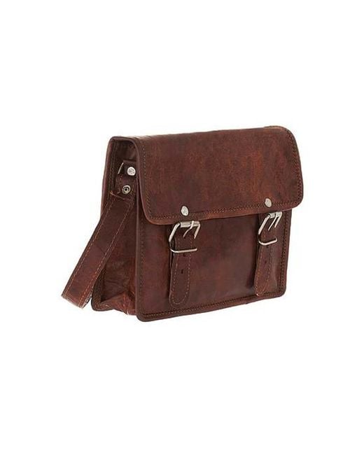 VIDA VIDA Brown Vida Mini Leather 2 Buckle Bag