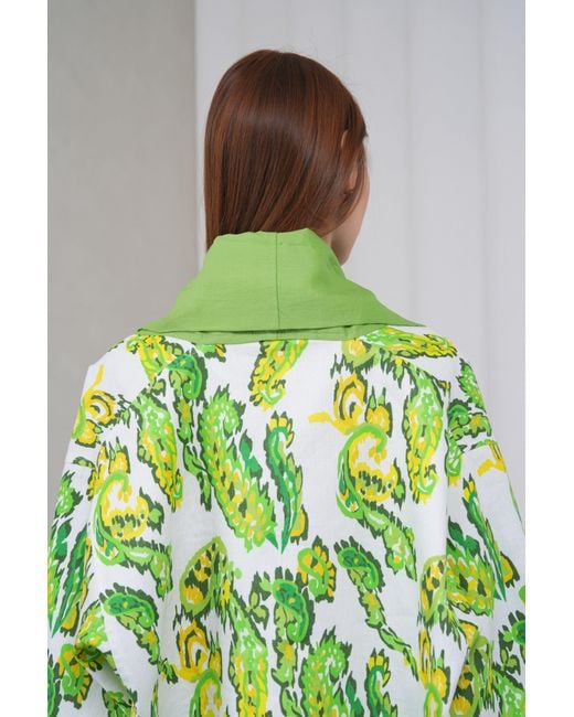 Lumina Eligma Green The Duality Linen Reversible Jacket