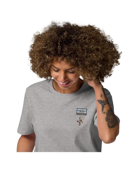 Anchor and Crew Gray Heather Cassette Monkey Organic Cotton Embroidered T-Shirt