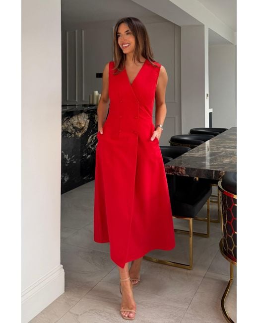 Girl In Mind Hazel Tailored Sleeveless Midi Dress