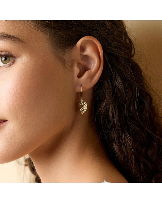 Isla Silver Metallic Vermeil Leaf Drop Earrings