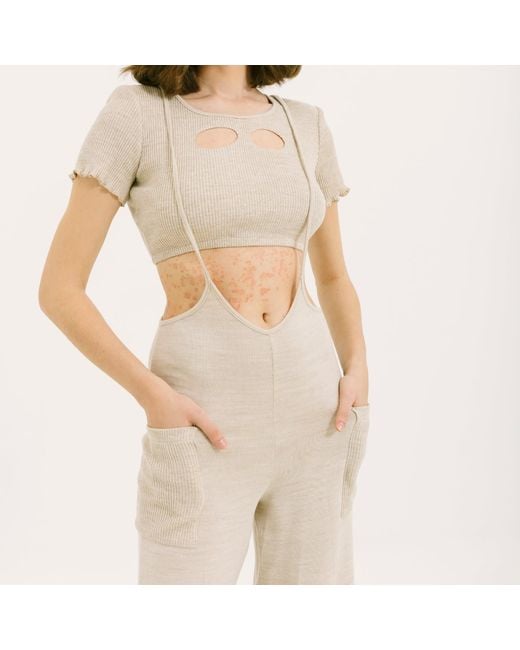NALÈ Gray Neutrals Crop Top And Jumpsuit Co-Ordinate