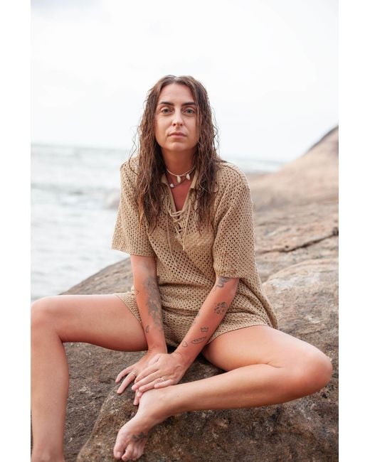 SALANIDA Natural Coco Lace Shorts Sand