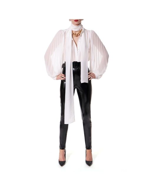 AGGI by HALEWSKI White Linda Muslin Blouse