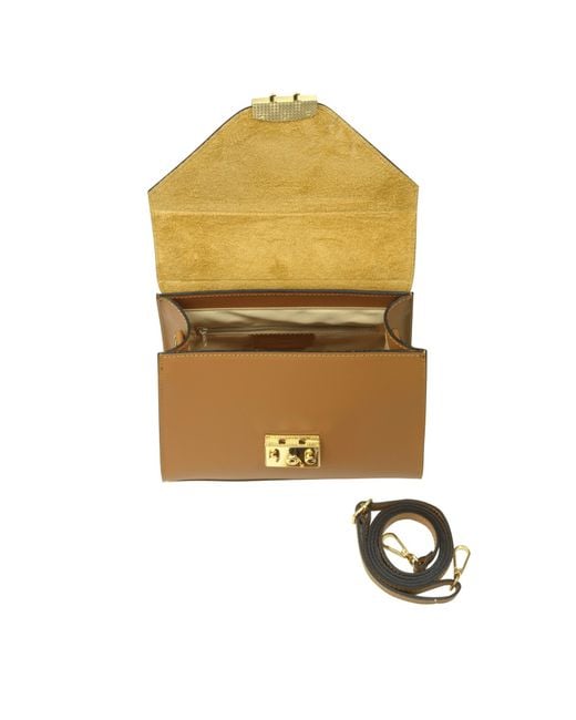Le Parmentier Brown Peggy Leather Top Handle Satchel Bag