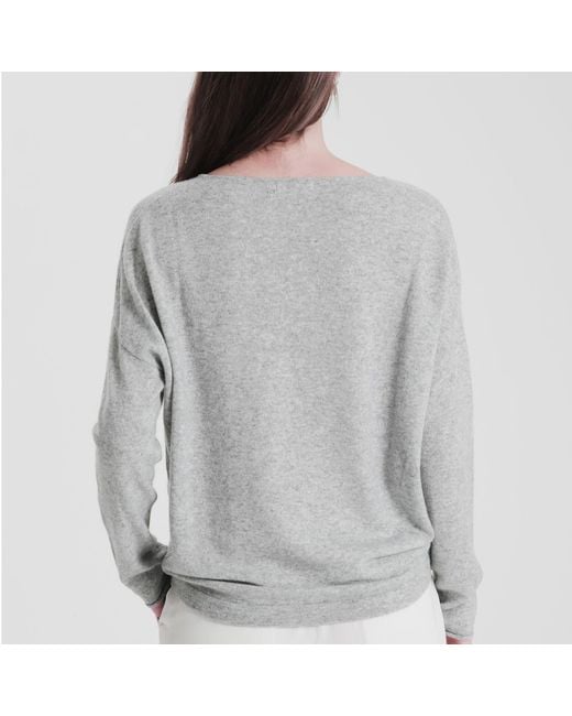tirillm Gray Ally Cashmere Boatneck Pullover