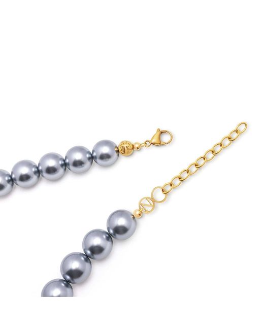Nialaya Blue Chunky Pearl Choker With Finish
