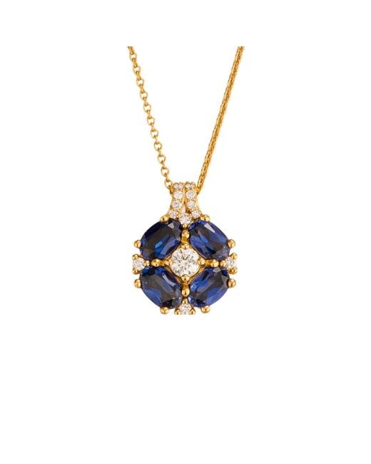 Juvetti Blue Pristi Necklace With Diamond & Sapphire