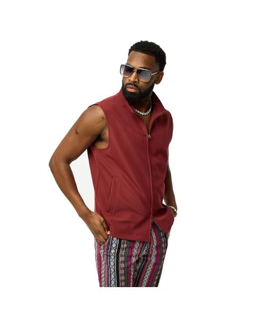 DAVID WEJ Red Ashford Relaxed Gilet for men
