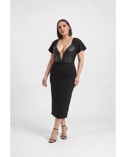 The Gt Atelier Black Leather Corset Dress