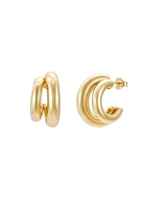 Nazzar Metallic Double Hoop Earrings