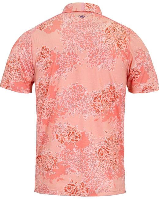 Lords of Harlech Pink Pietro Bouquet Island Polo Shirt for men