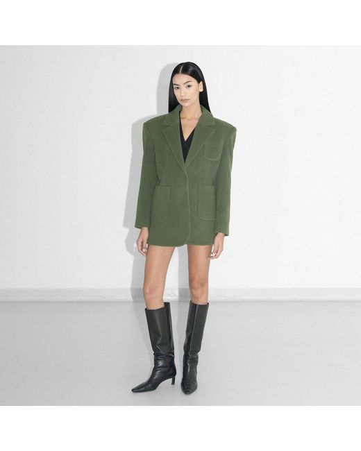 Vestiaire d'un Oiseau Libre Green Kaki Cashmere Oversized Jacket