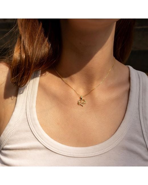 Spero London Metallic Infinity Heart Love Sterling Pendant Necklace