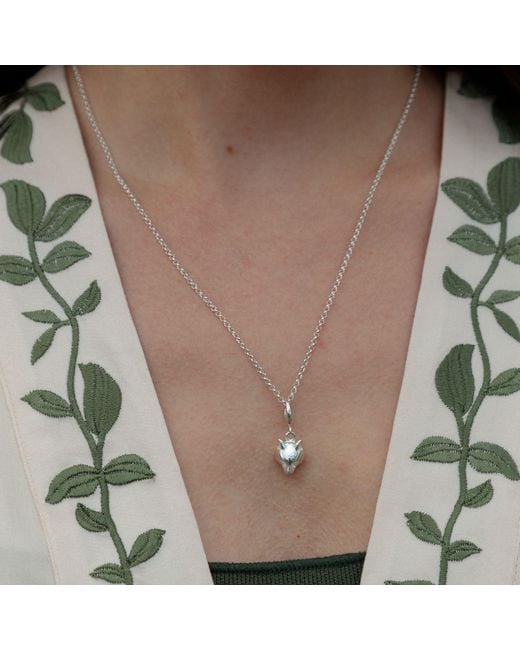 Lily Charmed Metallic Sterling Fox Necklace