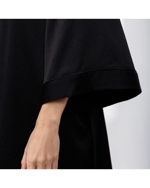 Vimissia Black Bubble Silk Short Robe
