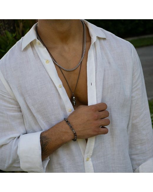 Ebru Jewelry Metallic Powerlink Stainless Steel Style Chain Necklace for men