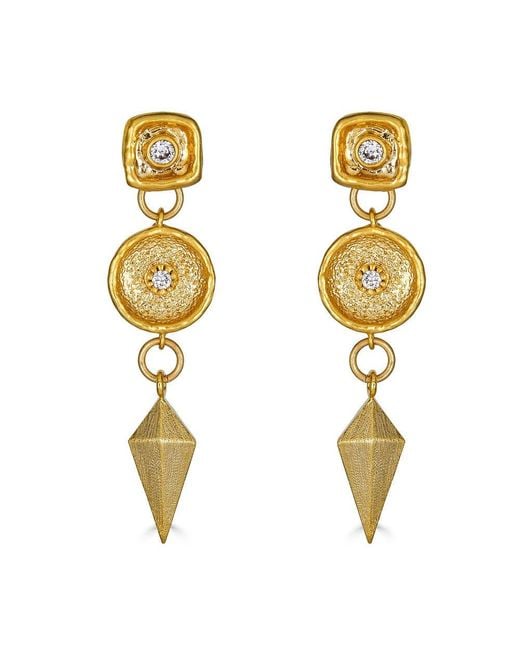 Loni Paul Jewelry Metallic Matte Shield Dangle Earrings