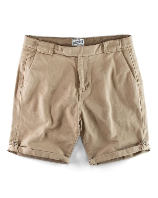 &SONS Trading Co Natural Neutrals &Sons Virgil Chino Shorts Tan for men