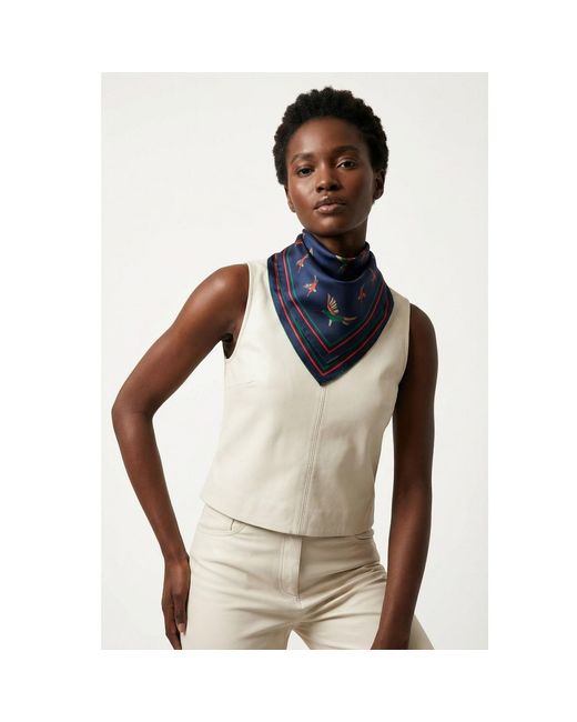 Jessie Zhao New York Blue Sky Parade Double Sided Silk Scarf