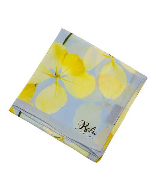 Ralufineart Yellow Natural Silk Crepe De Chine A Ray Of Sunshine Neckerchief