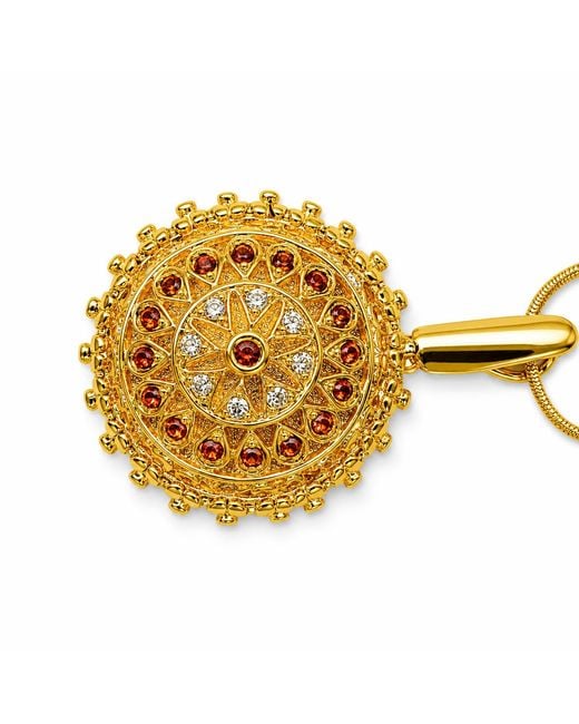 Najiba Metallic Yantra Pendant Necklace